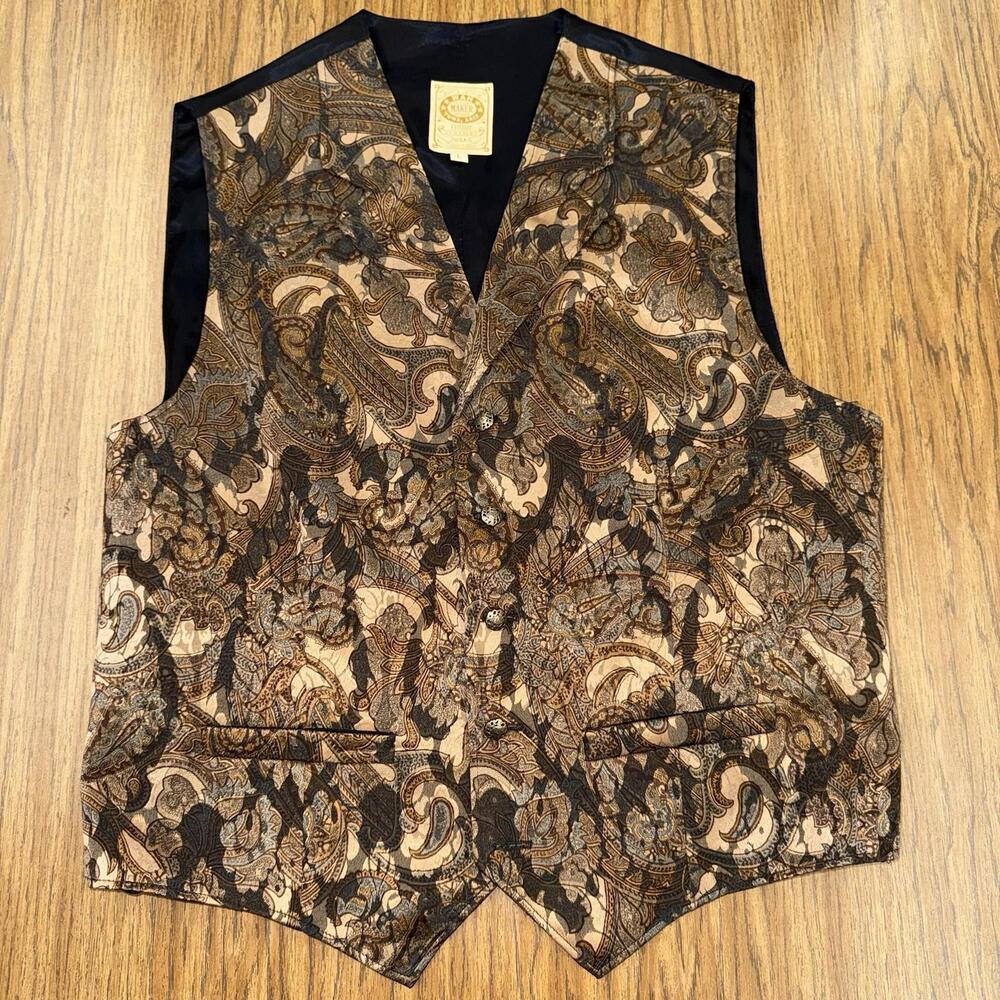 Vintage 90’s Wah Maker Yuma Arizona 🇺🇸 Paisley Vest L